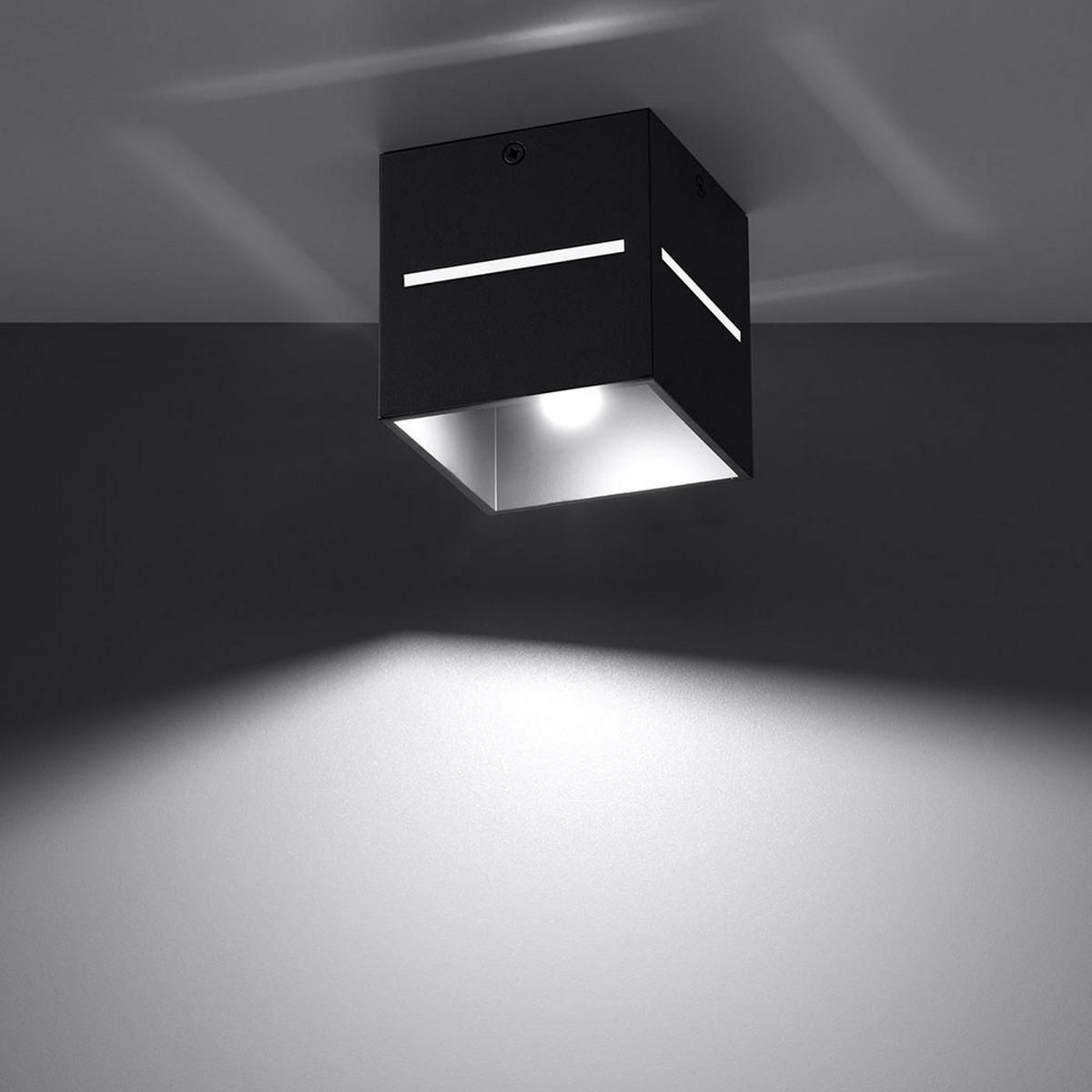 LED DECKENLEUCHTE Aluminium Schwarz - Schwarz, Metall (10/10/10cm)