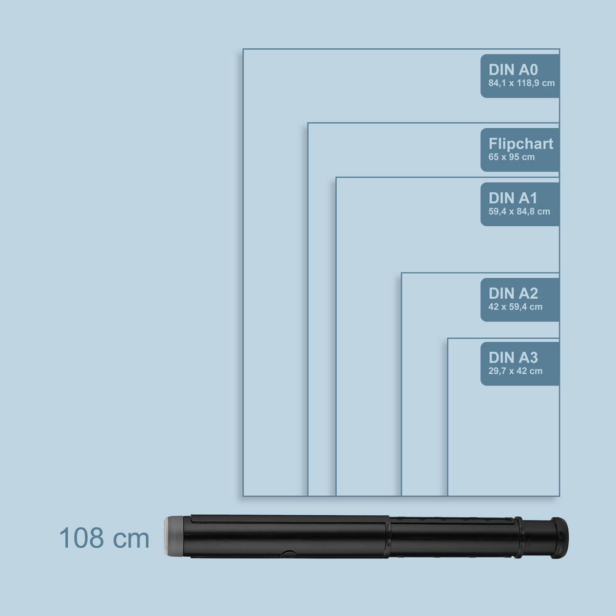POSTERROLLE - Schwarz, Kunststoff (8.5/108/8.5cm) - Relaxdays