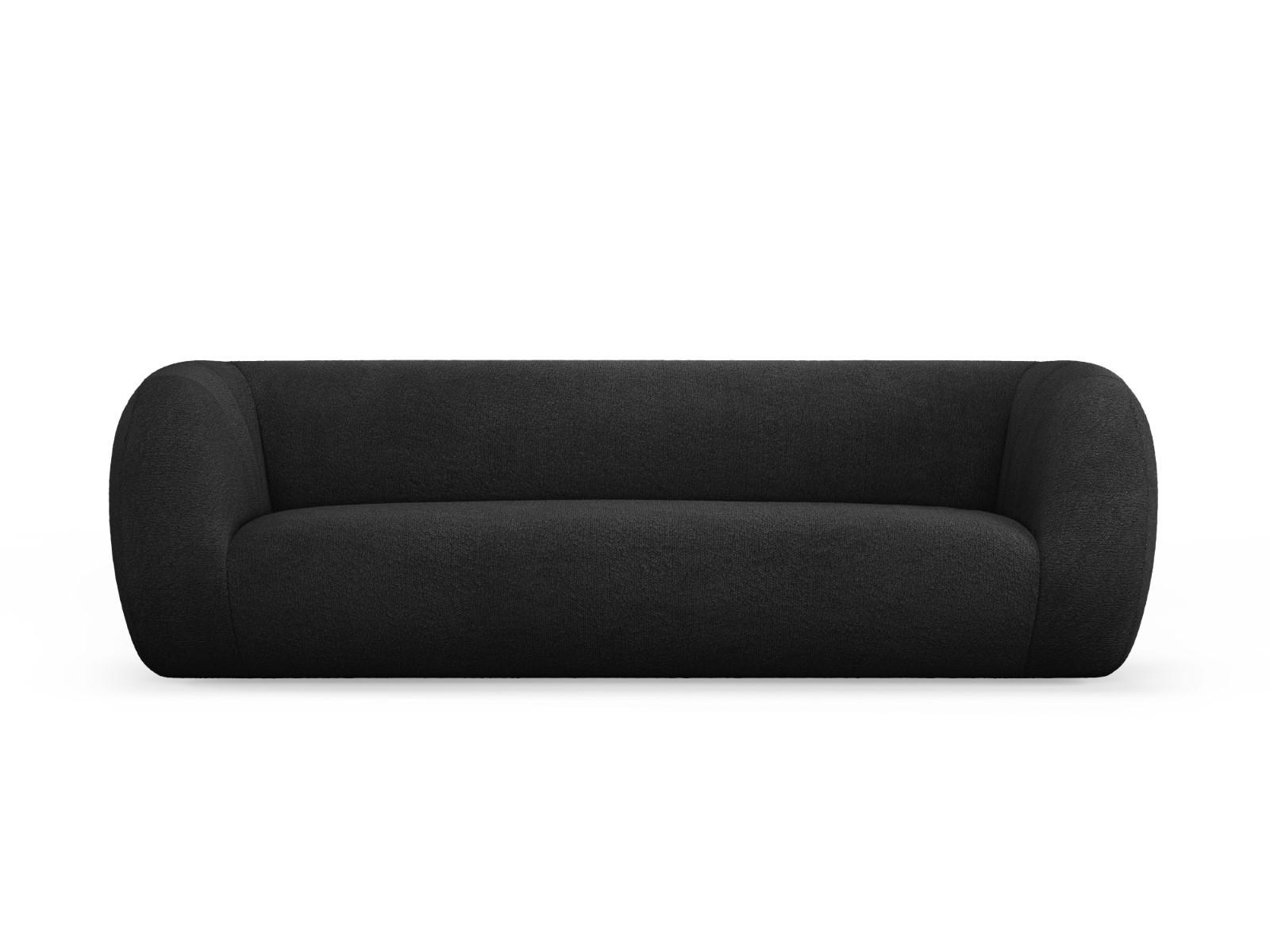 SOFA Essen aus Boucle schwarz 3 Sitzplätze - Schwarz, Textil (95/86/230cm) - Cosmopolitan Design