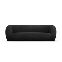 SOFA Essen aus Boucle schwarz 3 Sitzplätze - Schwarz, Textil (95/86/230cm) - Cosmopolitan Design