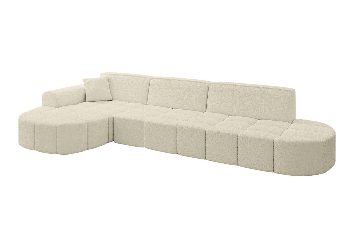 ECKSOFA Ottomane Links LIVO-L2 - 337x173x79,5 cm Beige - Beige, Holzwerkstoff/Textil (337/173cm) - ALTDECOR