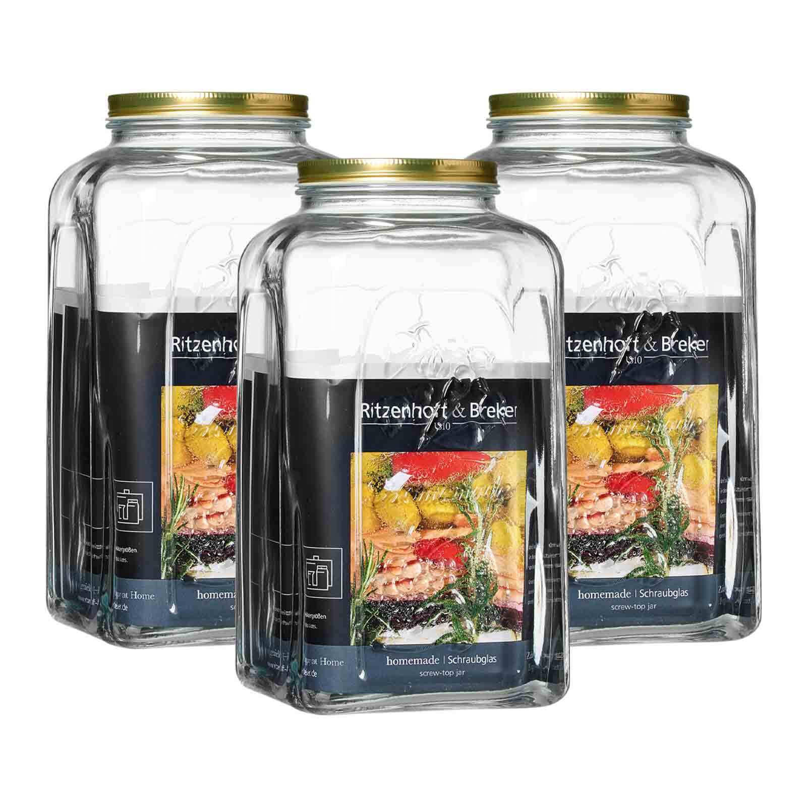 EINMACHGLÄSER Homemade transparent 5 l 3er Set - Transparent, Glas (5L) - Ritzenhoff Breker