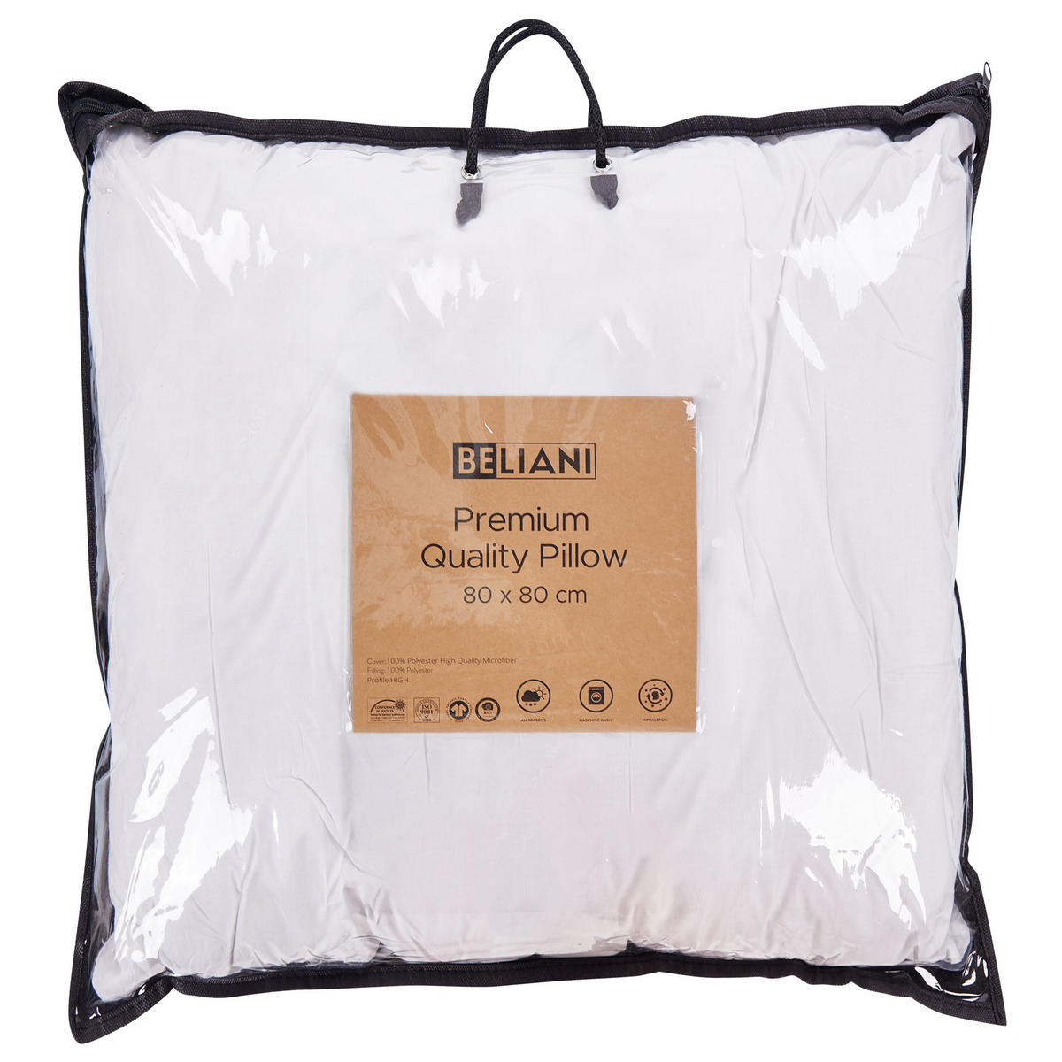 KOPFKISSEN 2er-Set Weiß 80/80 cm Errigal - Weiß, Textil (80/80cm) - Beliani