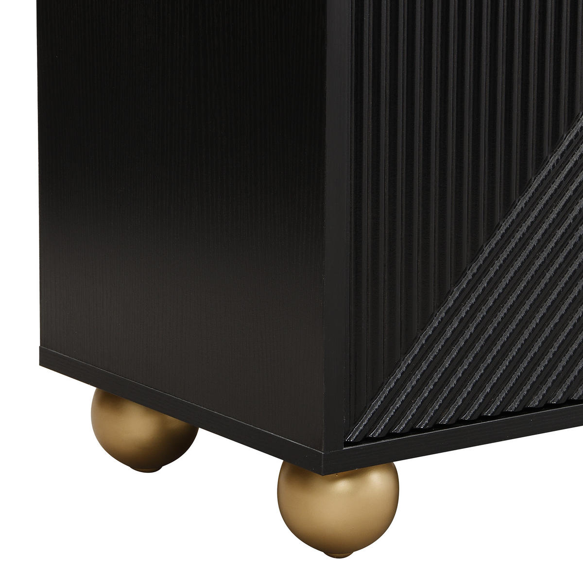 SIDEBOARD 4 Türen verstellbar Metallbeine - Schwarz, Holz (120/71.5/35cm) - Fortuna Lai