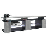 LOWBOARD Movie Fronten und obere Platte des Aufsatzes in Avola-Anthrazit - Anthrazit, Holzwerkstoff (138.5/39/39cm) - Vladon