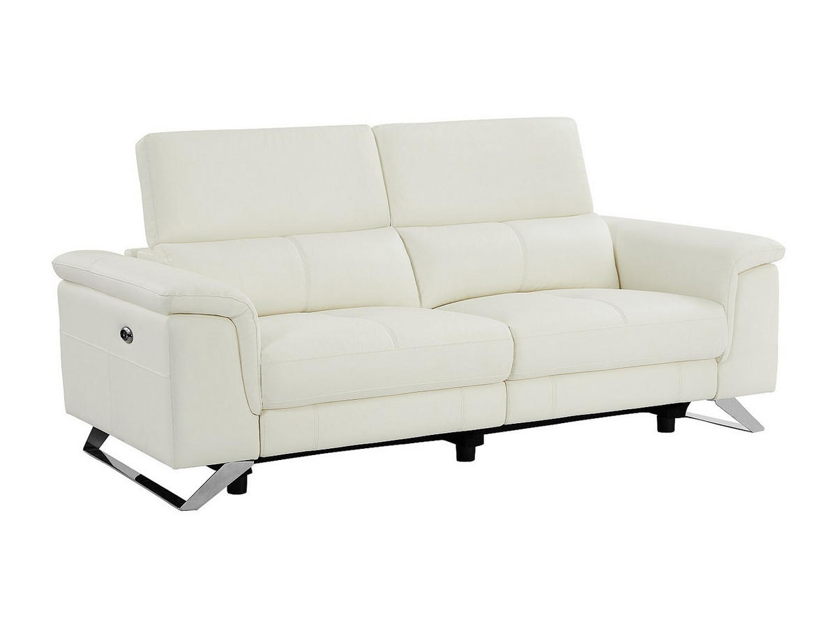 COUCHGARNITUR - 5 Personen - leder - weiß Breyt - Weiß, Leder (170/77/108cm) - Vente-Unique