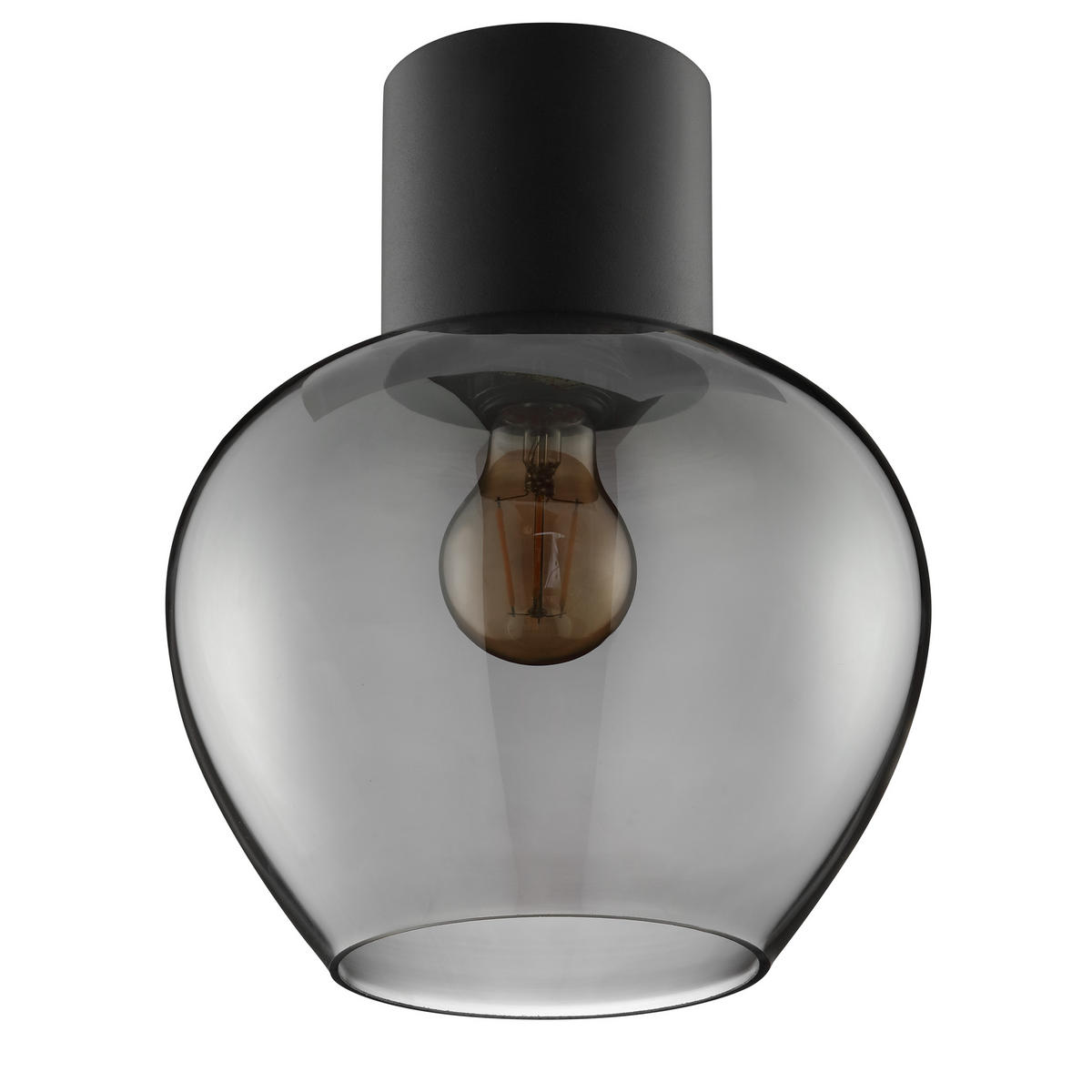 LED DECKENLEUCHTE Ligari Schwarz/Rauchglas 23/23/27,5 cm - Multicolor, Glas (23/23/27.5cm) - Brilliant