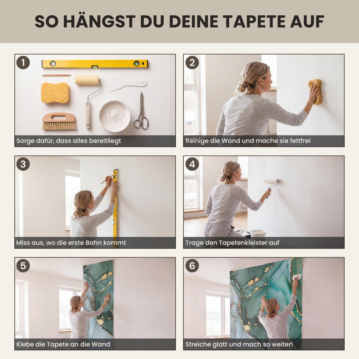 TAPETE - Gold - Marmor - Grün - Luxus - Marmoroptik - Grau - 500x300 cm - Grün, Papier (500/300cm) - OnlyWow
