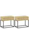NACHTTISCH RECTUS 2-er Set - Eichefarben/Schwarz, Holzwerkstoff (60/52/39cm) - KONSIMO®