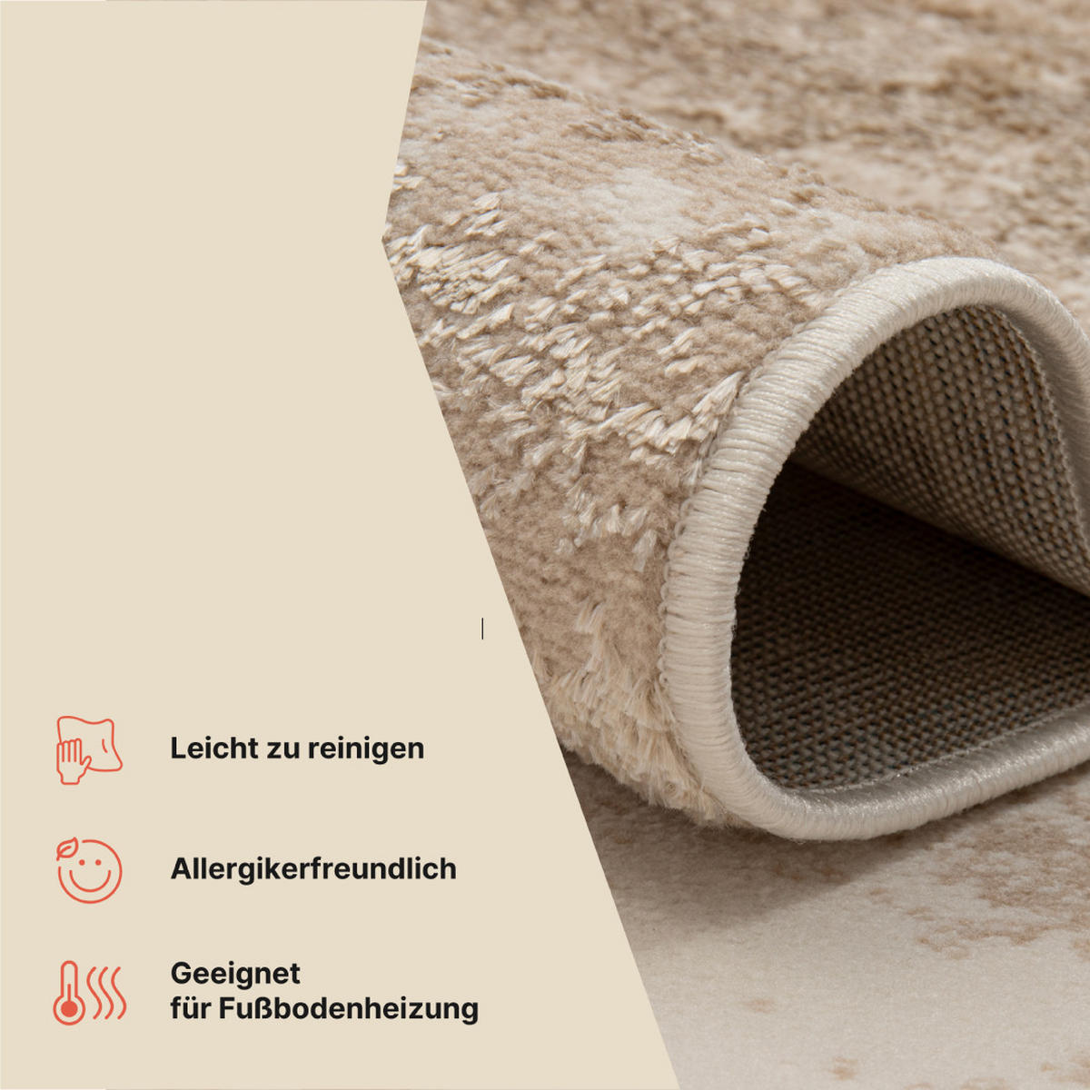 TEPPICH CRYSTAL Creme Beige 200/300 cm - Beige/Creme, Textil (200/300cm) - Tapiso
