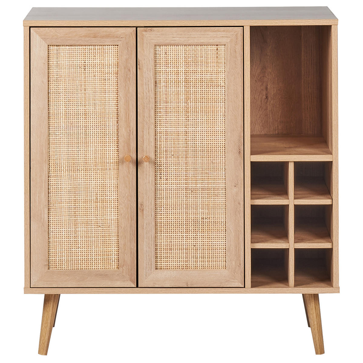 RAFT PENTRU VIN maro deschis Paget - maro, compozit lemnos (83/89/39cm) - Beliani