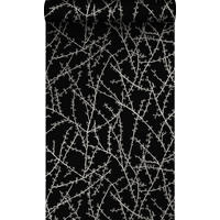TAPETE Blütenzweige 53 cm x 10.05 m - Schwarz, Papier (53/1000cm) - Origin Wallcoverings