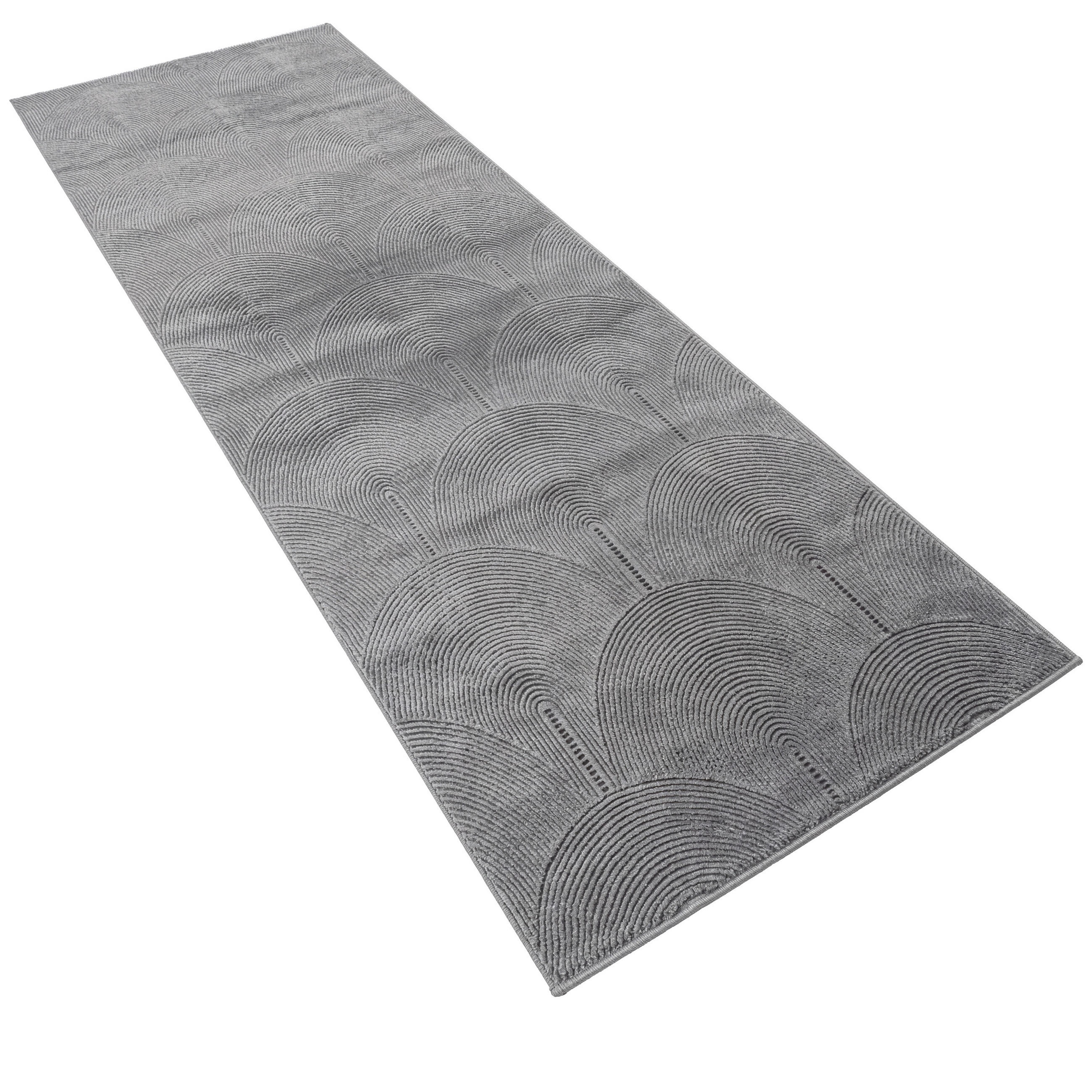 Paco Home Kurzflorteppich Anthrazit 80x250 cm