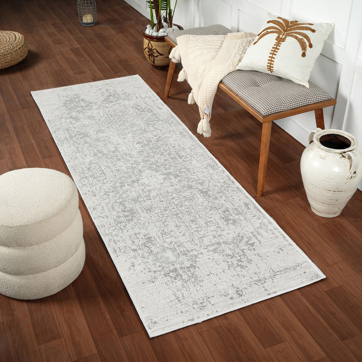 VINTAGE-TEPPICH 80/220 cm Grau - Grau, Textil (80/220cm) - LIVABLISS