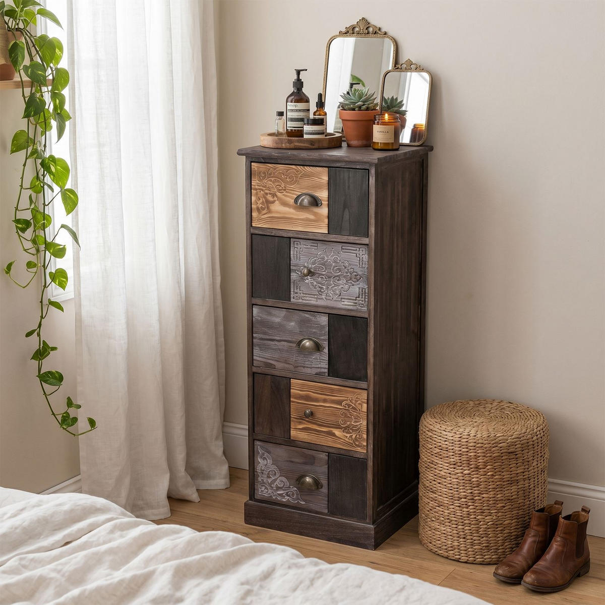 SCHUBLADENREGAL MARA - Braun, Holz (40/103/37cm) - CARO-Möbel