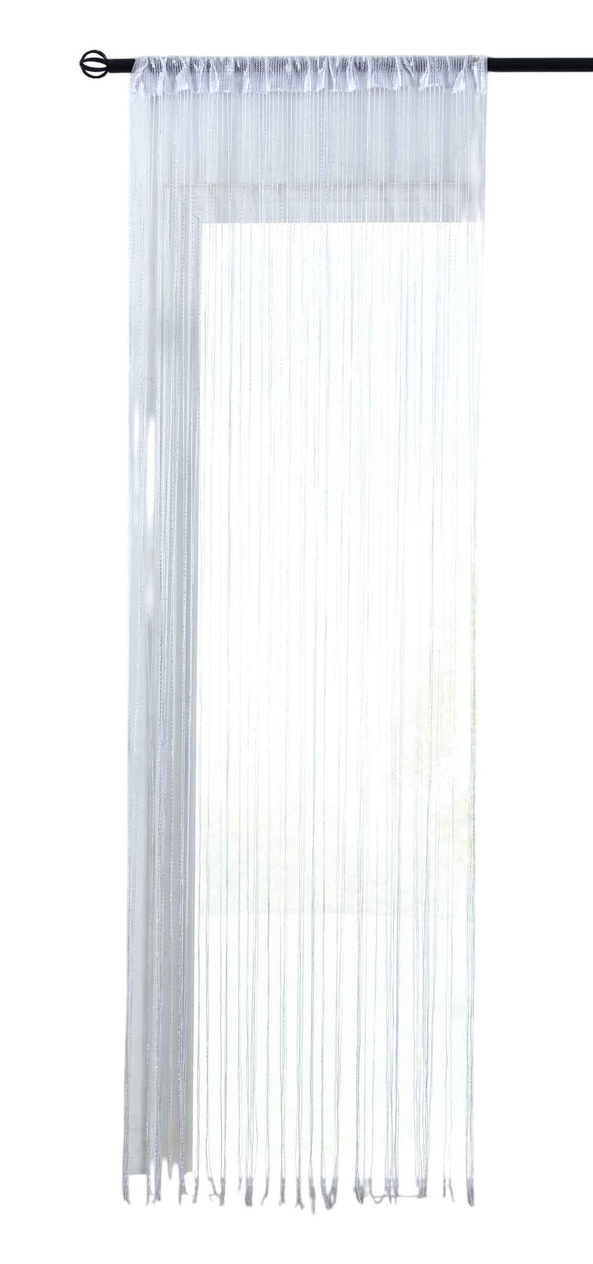 FADENGARDINE Shanghai HxB 250x145 cm Weiß Lurex - Weiß, Textil (145/250cm) - Gardinenbox