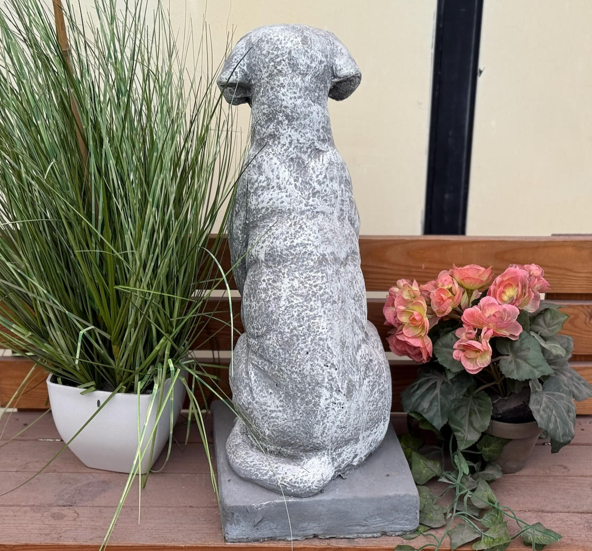 STEINFIGUR Dogge massiv, frostfest - Grau, Stein (25/48/25cm) - stoneandstyle
