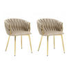 SET mit 2 Stühlen aus Samt & goldenem Metall - Beige - ELEGANO - Beige, Textil (59/74/57cm) - Vente-Unique