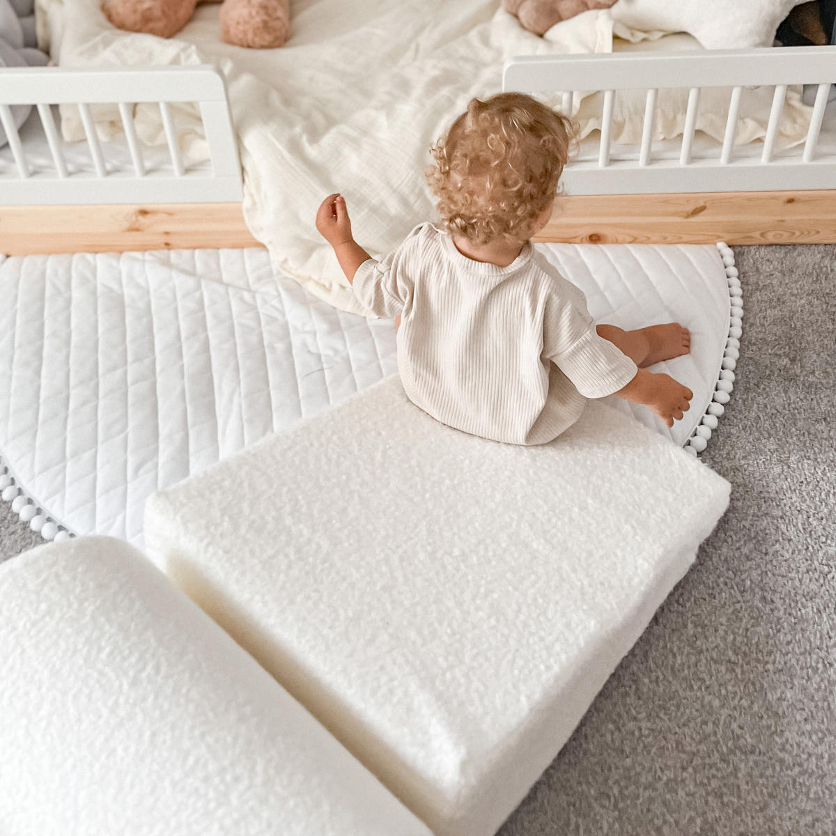 SCHAUMSTOFF-BAUSTEINE für Kinder, Boucle, Weiß - Weiß, Textil (145/30/145cm) - MeowBaby