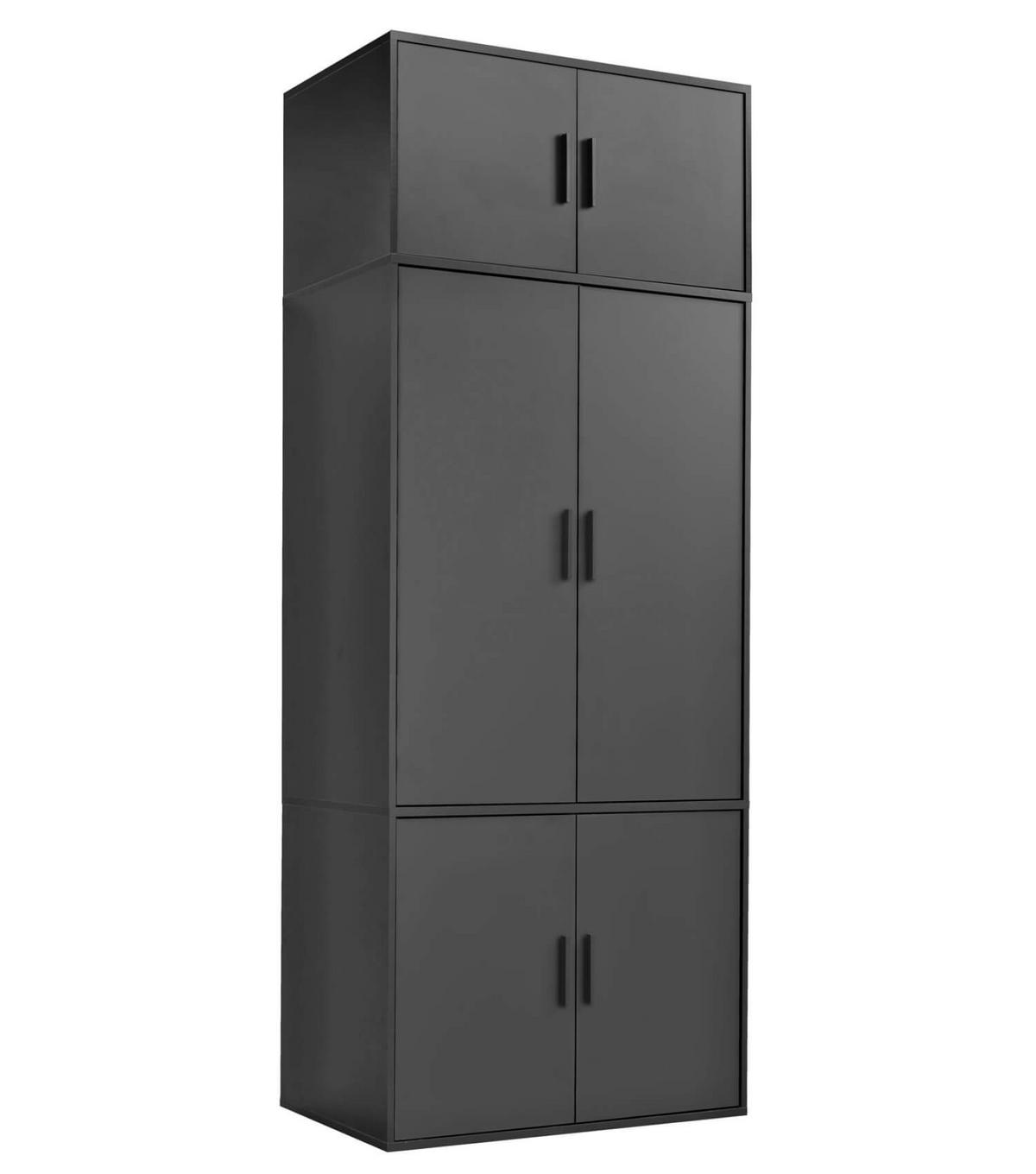 KLEIDERSCHRANK Der Grenzenlose - Anthrazit, Holzwerkstoff (90/234/58cm) - Mokebo