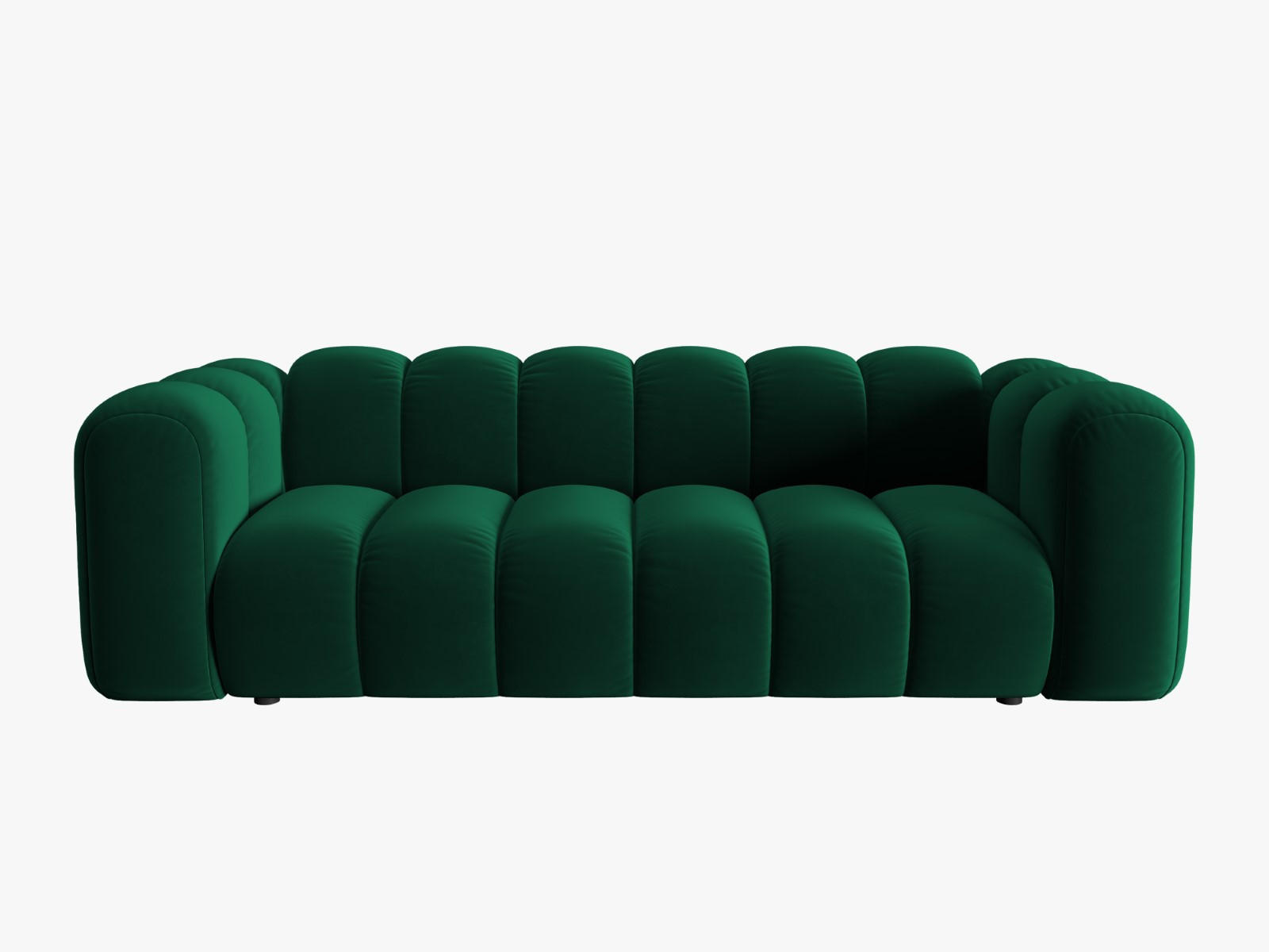 SOFA Lupine aus Samt flaschengrün 3 Sitzplätze - Dunkelgrün, Textil (95/70/230cm) - Micadoni