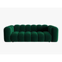 SOFA Lupine aus Samt flaschengrün 3 Sitzplätze - Dunkelgrün, Textil (95/70/230cm) - Micadoni