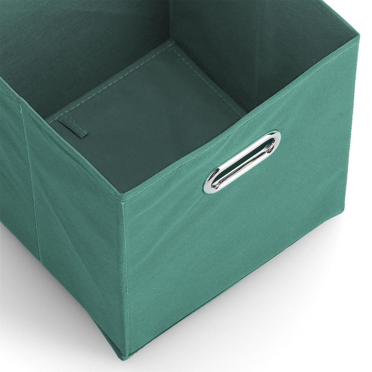 AUFBEWAHRUNGSBOX mit Griff, Vlies - Petrol - Petrol, Textil (28/28/28cm) - Zeller Present