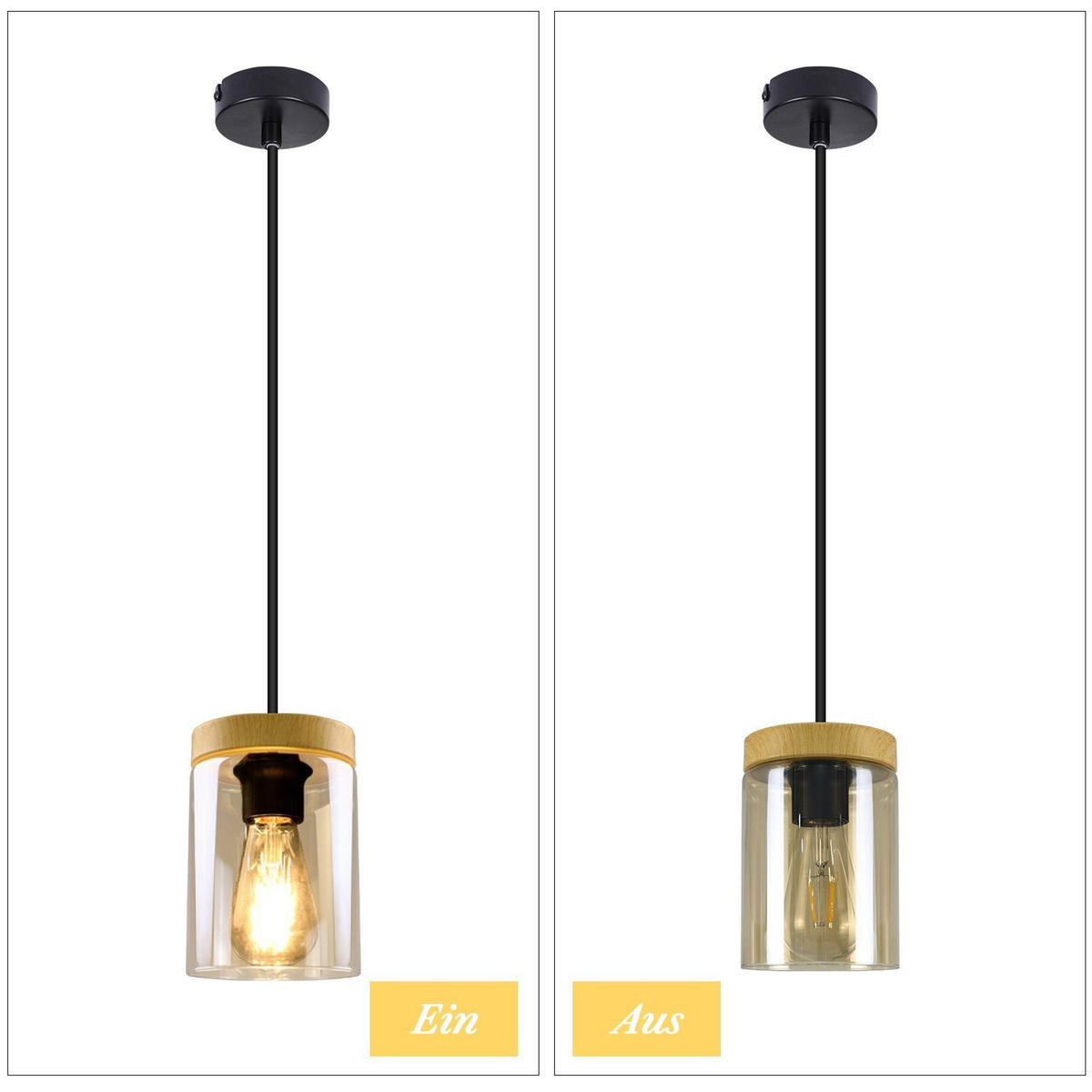 HÄNGELEUCHTE Eleganz 12/12/150 cm - Schwarz, Metall (12/12/150cm) - Nettlife