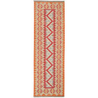 LÄUFER Gashgai Kelim Rot 200/63 cm Schurwolle - Rot, Textil (63/200cm) - Looma