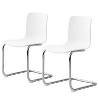 FREISCHWINGER 2er-Set - Silber - Weiß - Eisen - Polypropylen - 48 x 79 x 50 cm - Weiß, Kunststoff/Metall (48/79/50cm) - home24