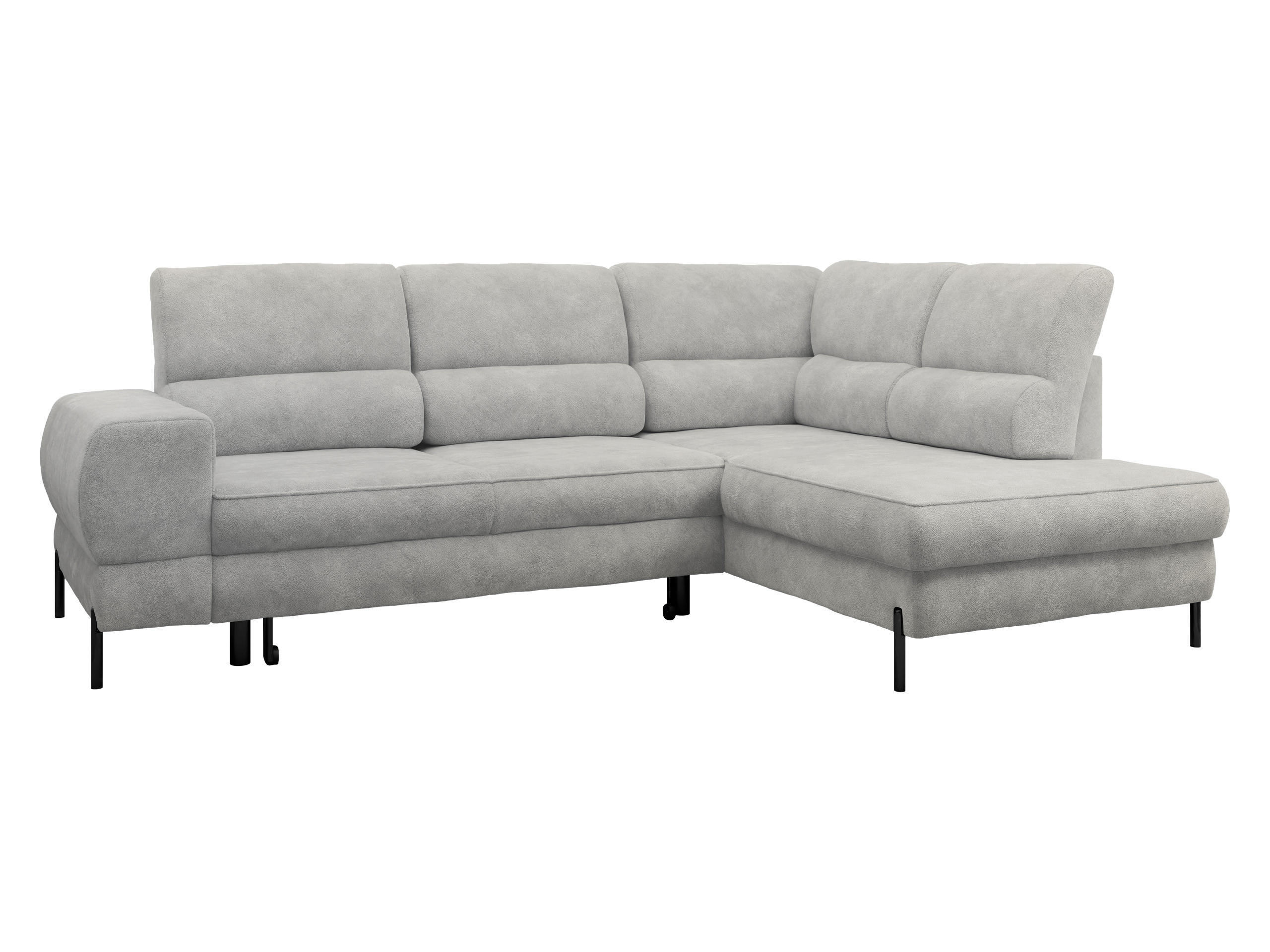 ECKSOFA Clinton, Seite: Rechts - Hellgrau/Schwarz, Holz/Kunststoff (253/174cm) - MIRJAN24