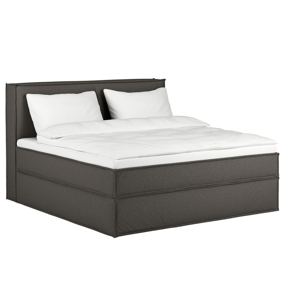 BOXSPRINGBETT mit Kopfteil - Premium - Braun, Textil (180/200cm) - home24