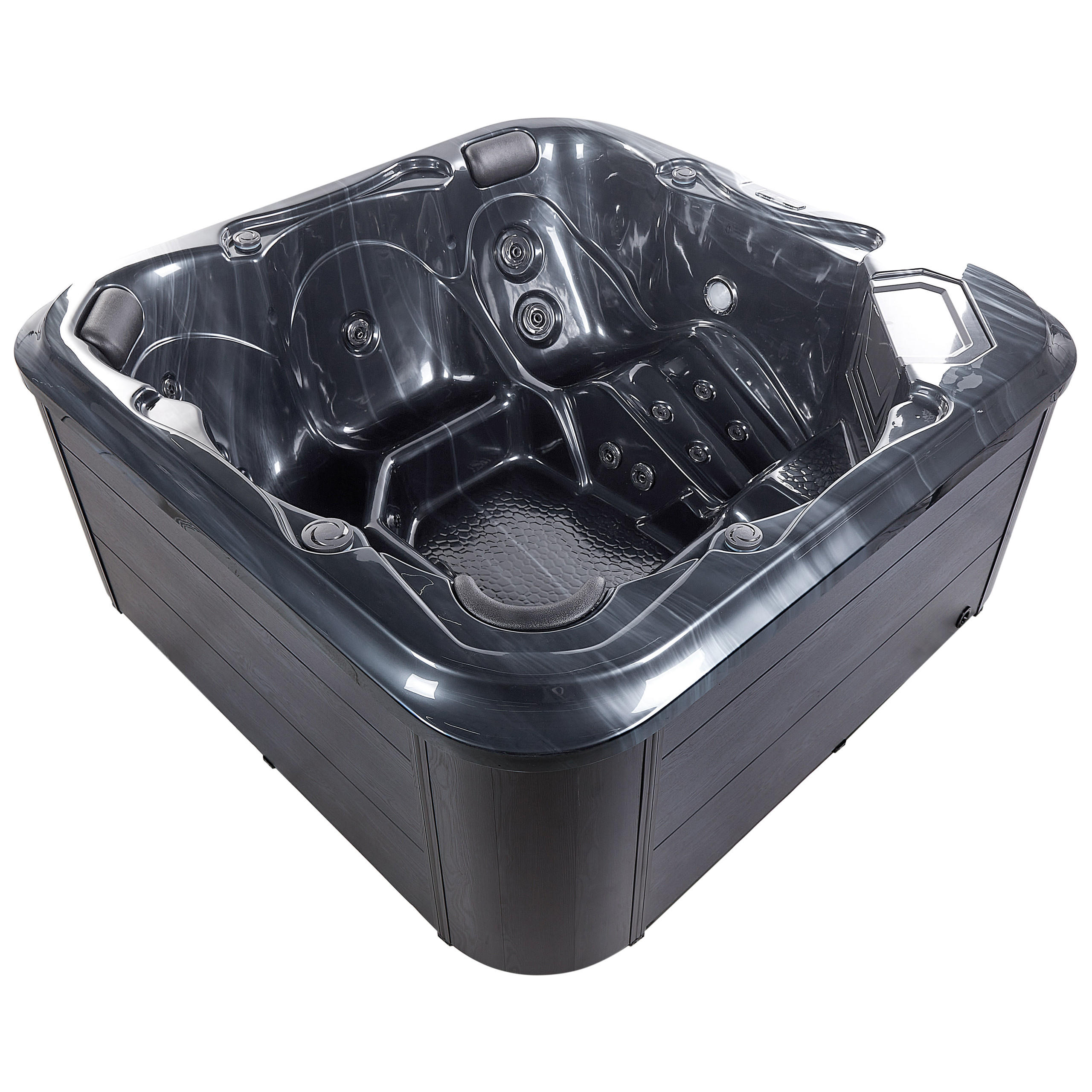 WHIRLPOOL 6-Sitzer Grau Tularosa - Silberfarben/Schwarz, Kunststoff (210/90/210cm) - Beliani