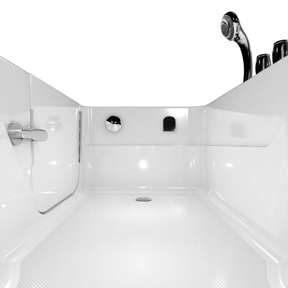 SENIORENWANNE mit Tür S17-TH-R 75x150cm - Weiß, Glas/Kunststoff (150/54/75cm) - AcquaVapore by Sandra Jentho