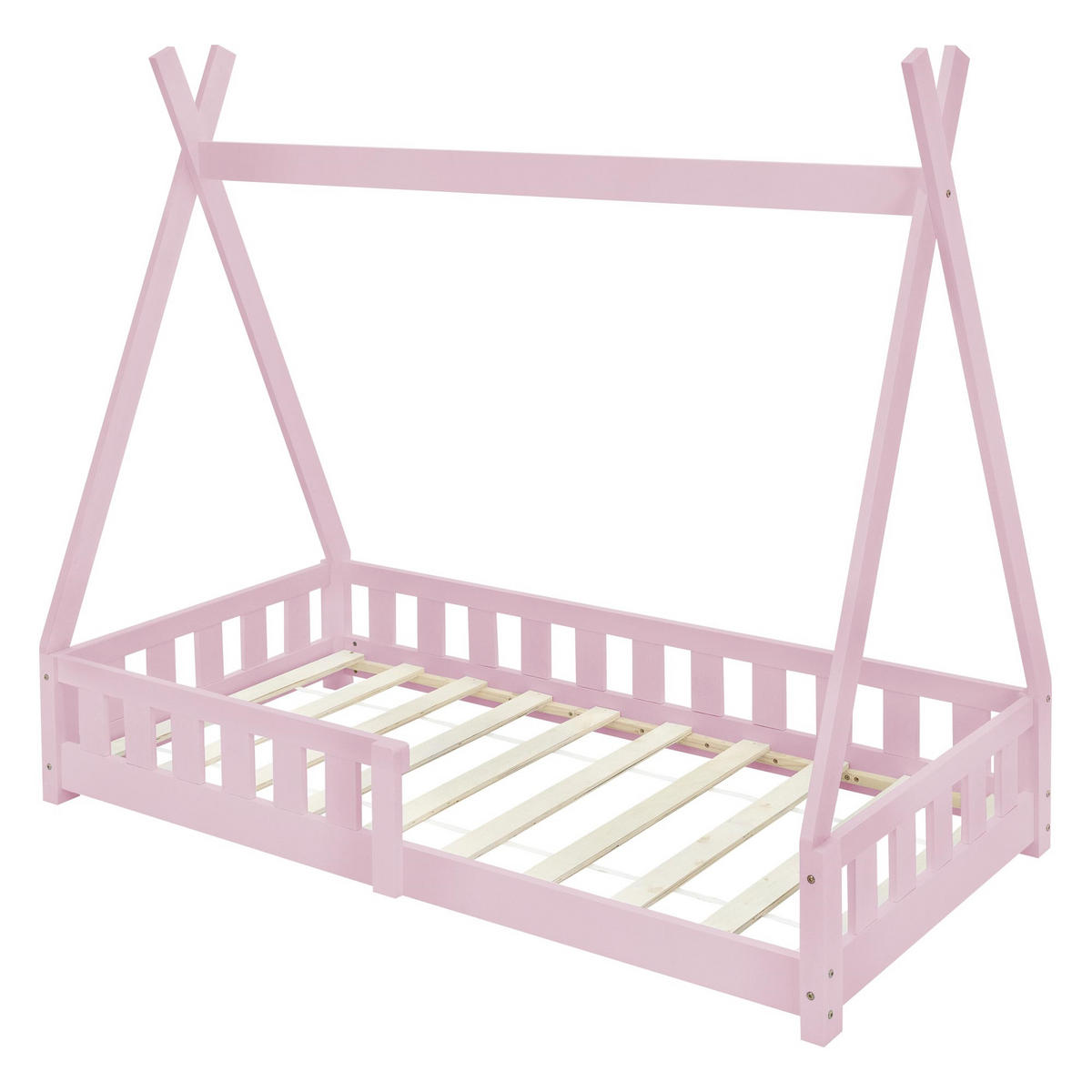 KINDERBETT Tipi 80x160 cm Rosa - Pink, Holz (80/160cm) - ML-DESIGN