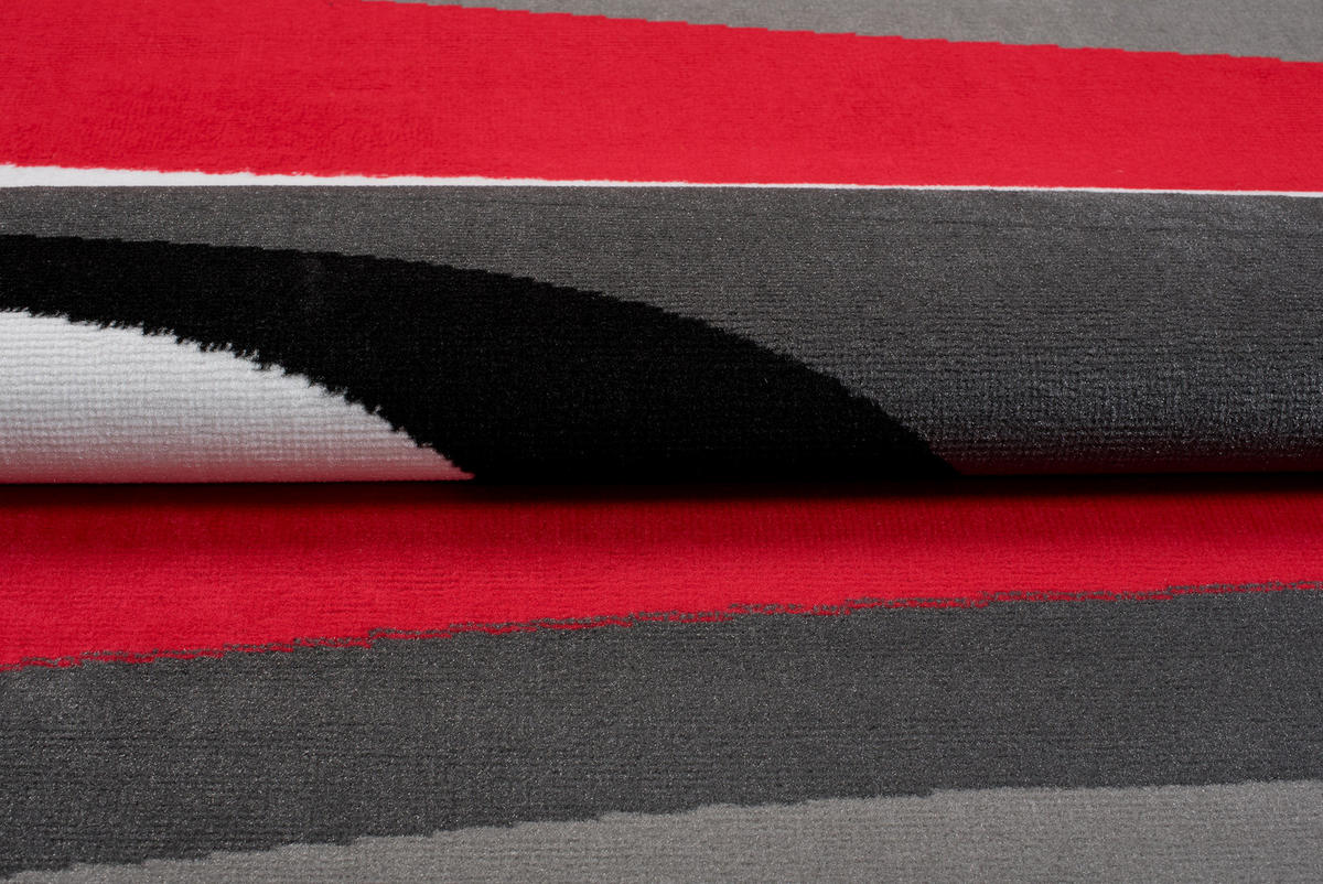 TEPPICH MAYA Rot Streifen Gestreift 200/200 cm - Rot, Textil (200/200cm) - Tapiso