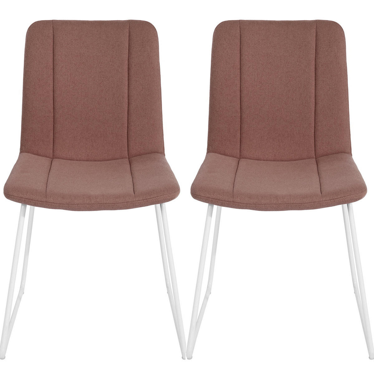 ESSZIMMERSTUHL 2er-Set Stoff, Metallbeine 55/49/85 cm - Rosa/Weiß, Holzwerkstoff/Metall (49/85/55cm) - Urban Meuble