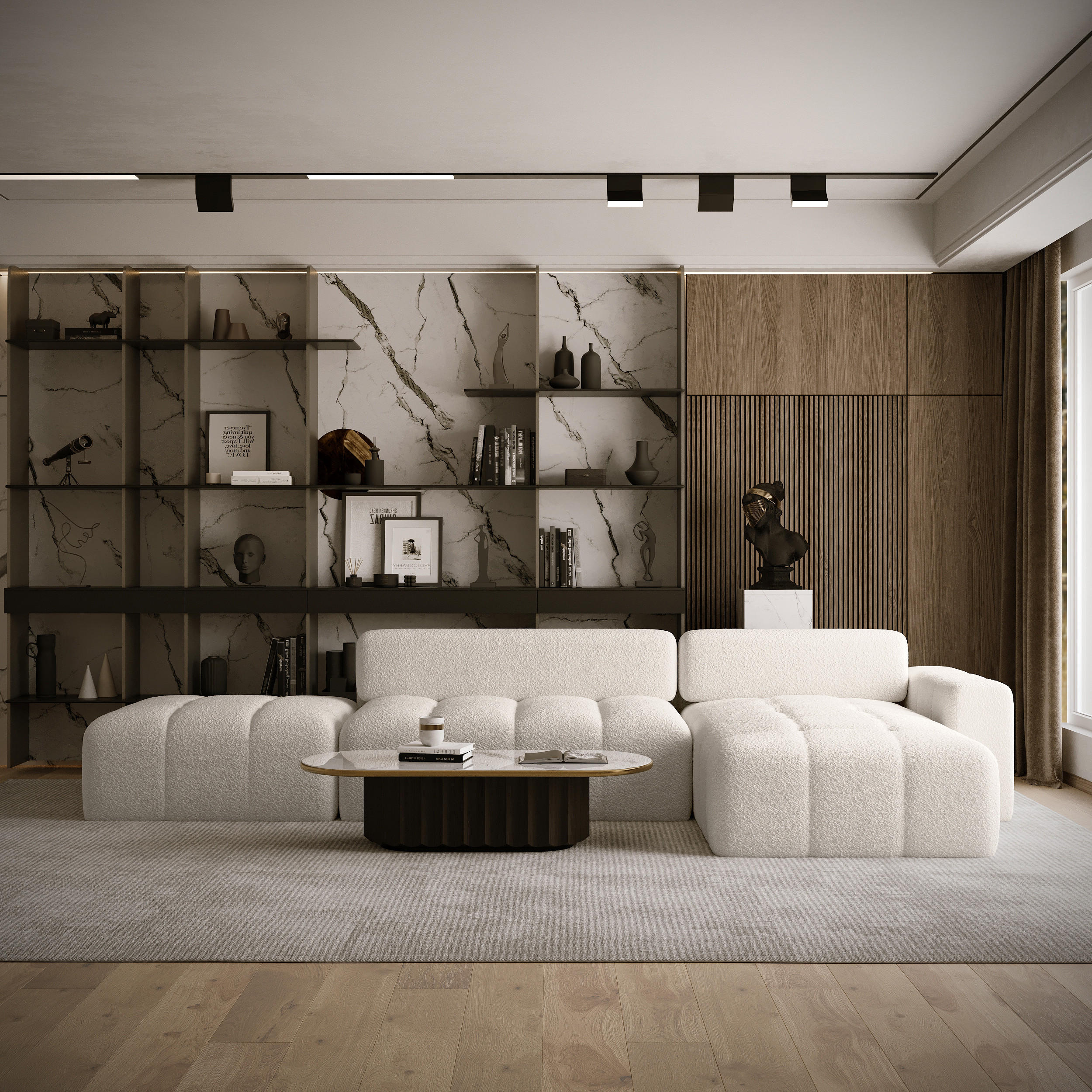 ECKSOFA RIFU LA mit Schlaffunktion, Weiß - Weiß, Textil (363/185cm) - Fedve