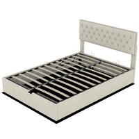 STAURAUMBETT 160/200 cm DE-35445 mit Gaslift-Staufach Beige - Beige, Metall (160/200cm) - ComfortXL
