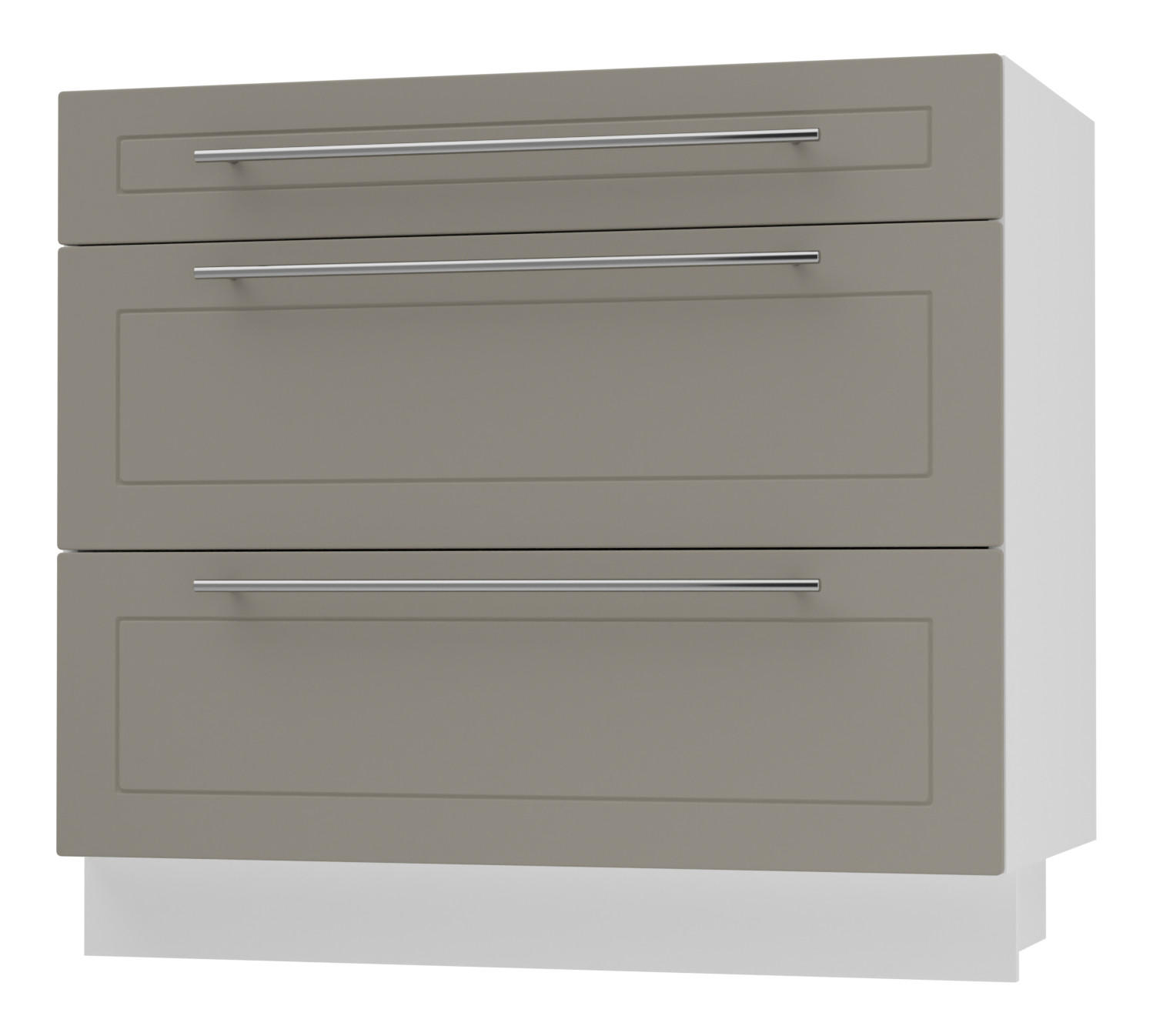Feldmann-Wohnen Schubladenunterschrank Beige, Weiß 90x82x50 cm