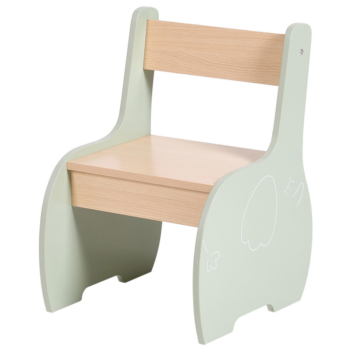 MASĂ PENTRU COPII cu scaune maro deschisă/verde Lucas - maro deschis, compozit lemnos (80/50/48cm) - Beliani