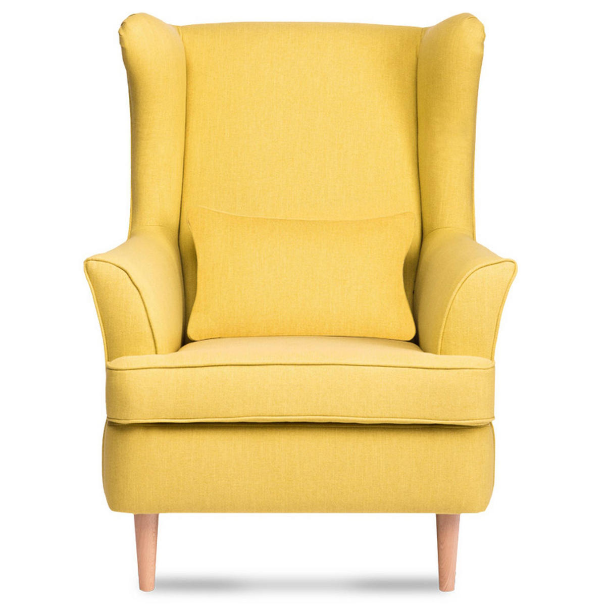 OHRENSESSEL STRALIS mit Sitzhocker, Gelb - Gelb, Textil (82/108/80cm) - KONSIMO®