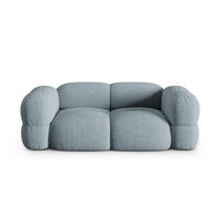 SOFA Loretto aus strukturiertem Stoff pastellblau 3 Sitzplätze - Pastellblau, Textil (100/68/210cm) - Cosmopolitan Design