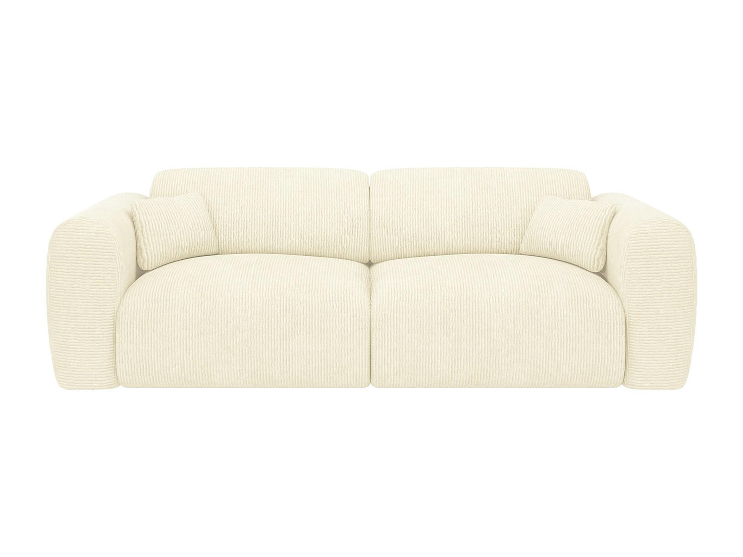 SCHLAFSOFA - 4 Personen - Samt, Stoff - Gebrochenes Weiß - - Weiß, Textil (240/73/97cm) - Vente-Unique