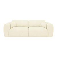 SCHLAFSOFA - 4 Personen - Samt, Stoff - Gebrochenes Weiß - - Weiß, Textil (240/73/97cm) - Vente-Unique