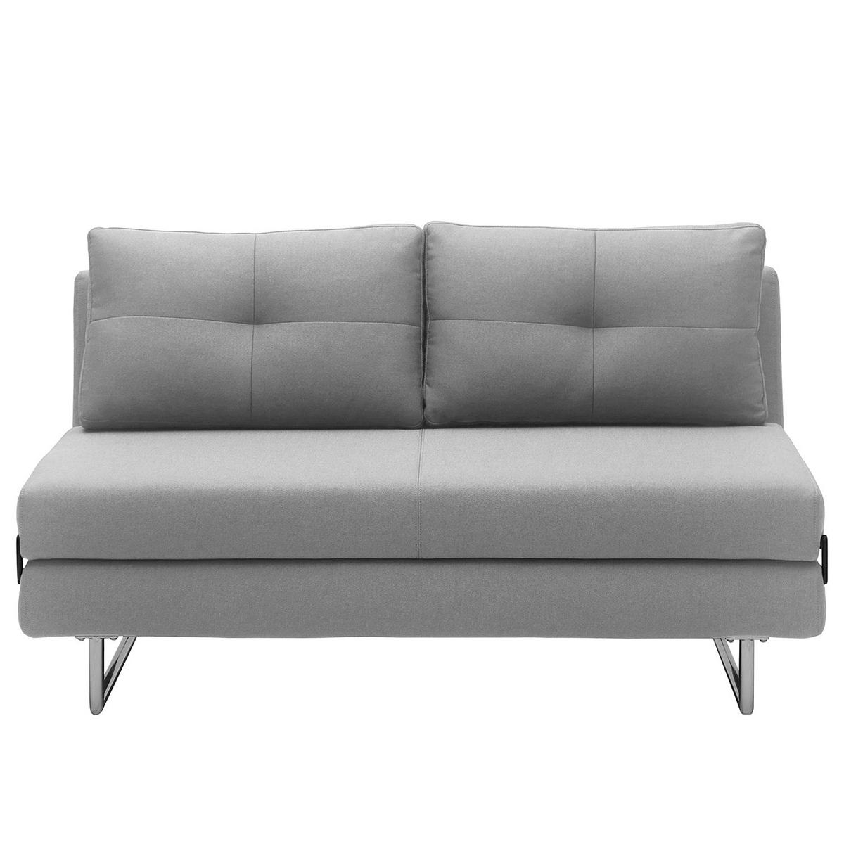 SCHLAFSOFA - Webstoff - Chromfarben/Hellgrau, Textil/Metall (150/85/88cm) - home24