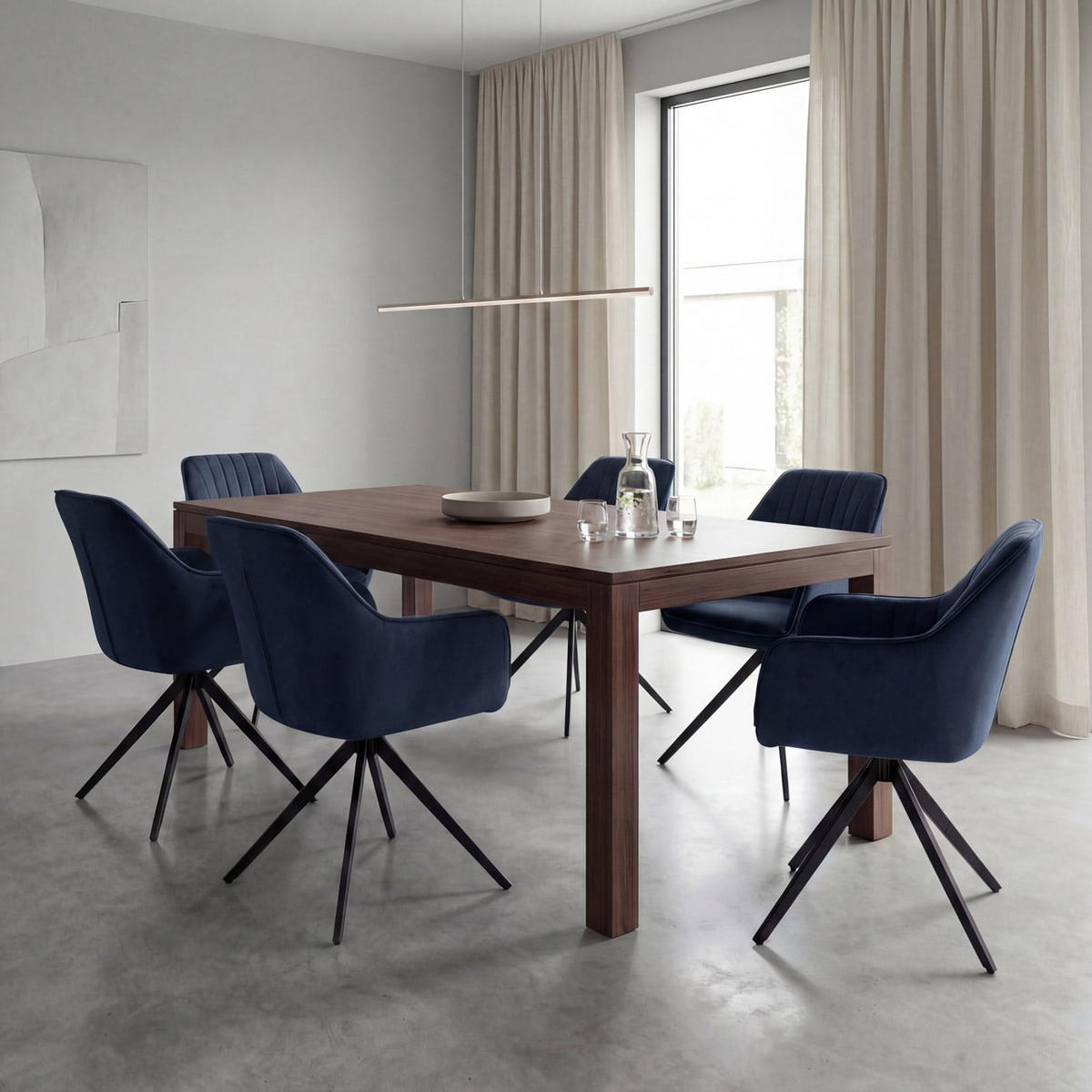 ESSZIMMERSTUHL Blau 2er-Set - Blau, Textil (60/87/68cm) - MCW