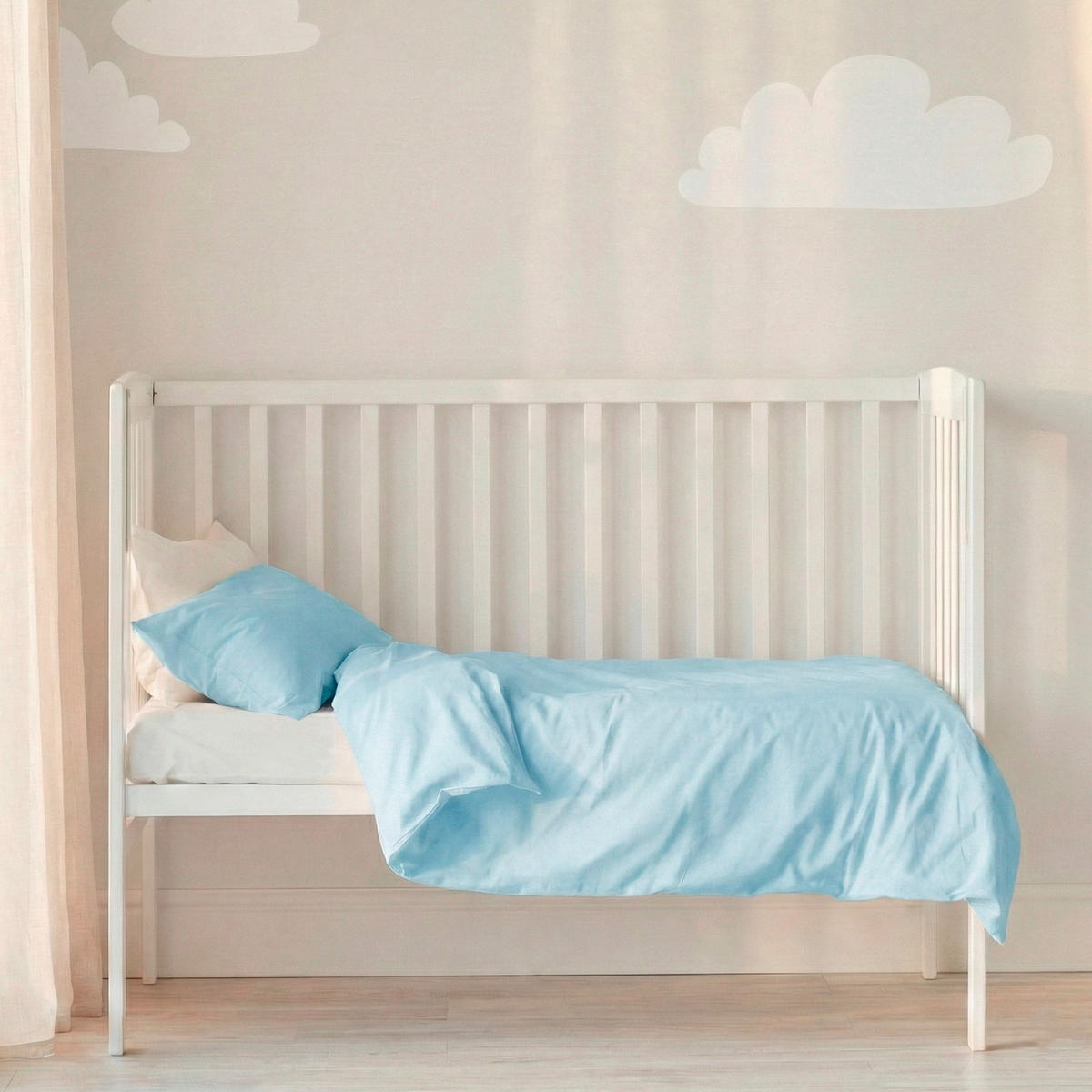 BETTBEZUG 2er-Set teiliges basic 115x145 cm (kinderbett) blau - Blau, Textil (115/145cm) - Happy Friday