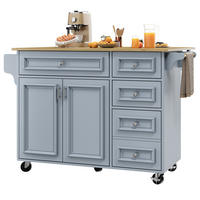 KÜCHENINSEL DE-41277 110/45-75/92 cm mit verstellbaren Trennwänden Blau - Blau, Holzwerkstoff (110/92/45cm) - ComfortXL