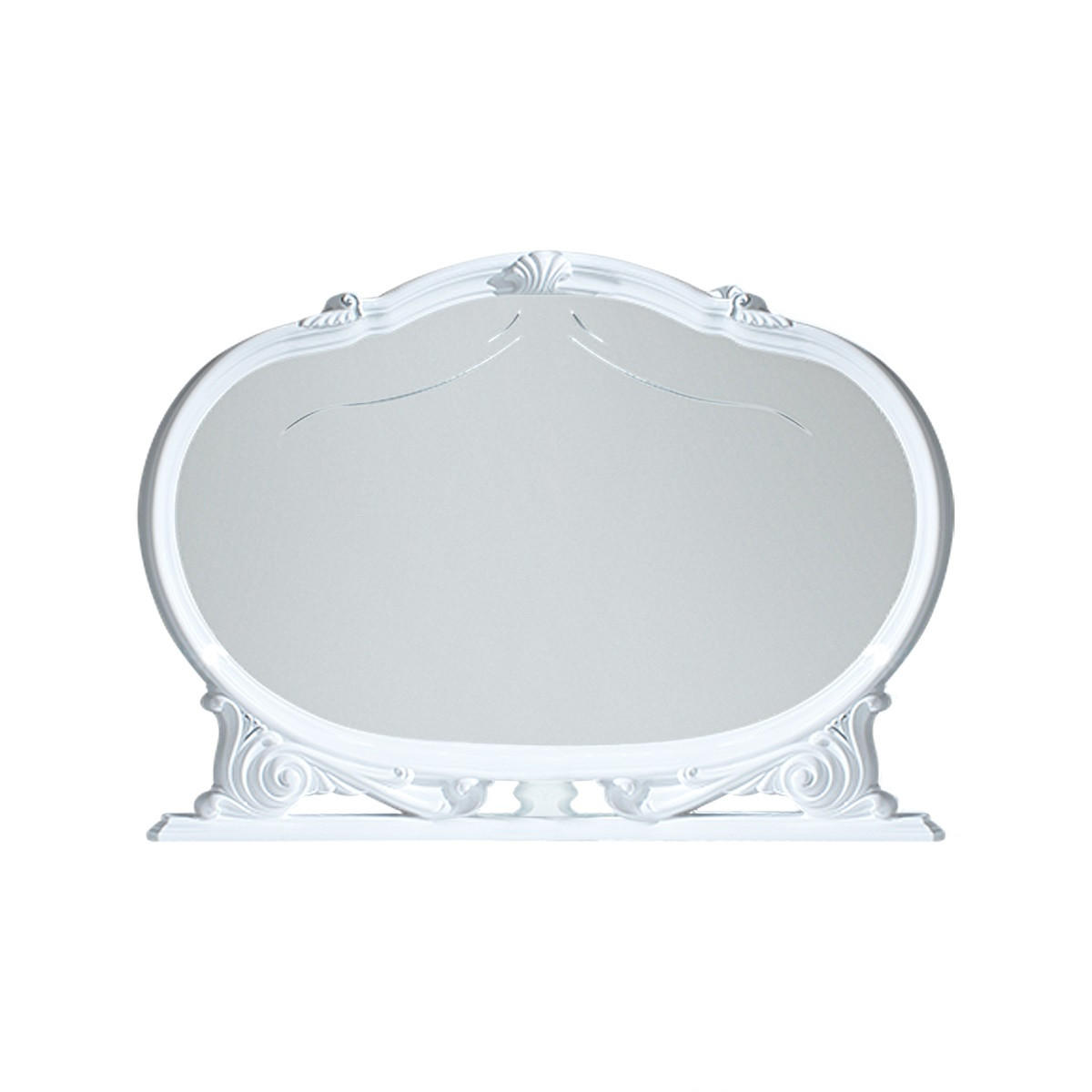 WANDSPIEGEL VENUS in Weiß/Silber - Weiß Hochglanz/Silberfarben, Kunststoff (130/95/10cm) - Interdesign24